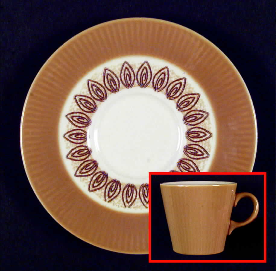 Malibu Flat Cup & Saucer Set by Homer Laughlin -1