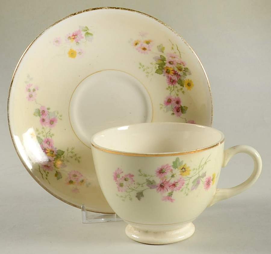 N1669 Footed Cup & Saucer Set by Homer Laughlin -1