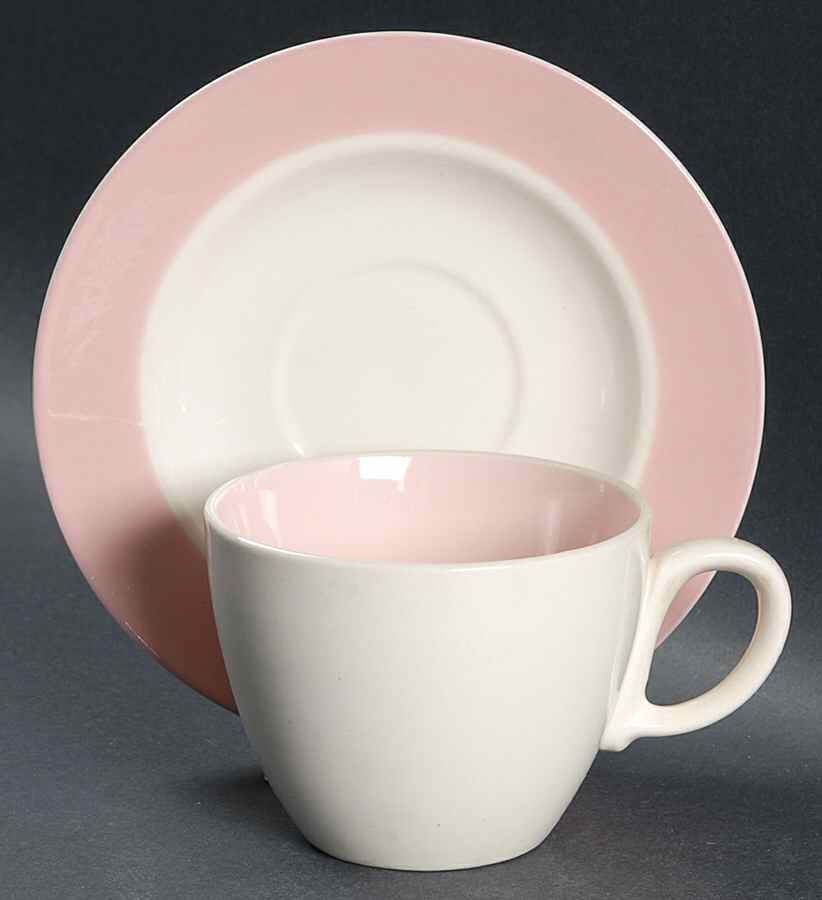 HLC489 Flat Cup & Saucer Set by Homer Laughlin -1