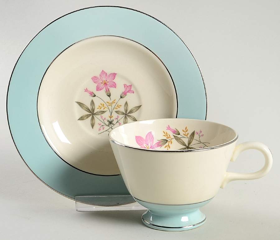 HLC497 Footed Cup & Saucer Set by Homer Laughlin -1