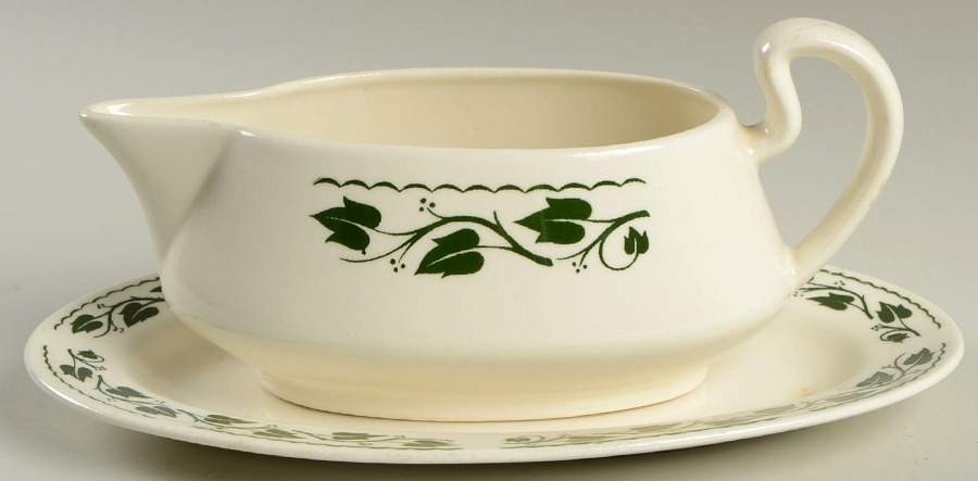 Sylvan Gravy Boat & Underplate/Relish by Homer Laughlin -1