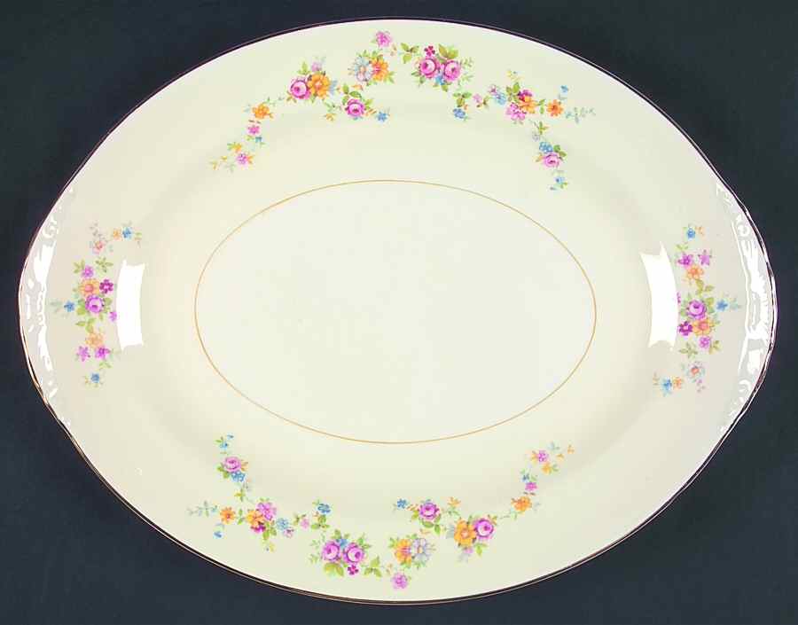 Annette 13" Oval Serving Platter by Homer Laughlin -1