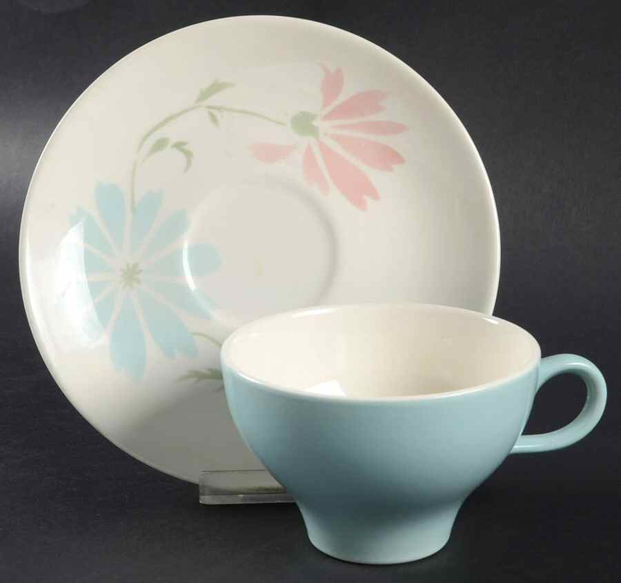 HLC551 Flat Cup & Saucer Set by Homer Laughlin -1