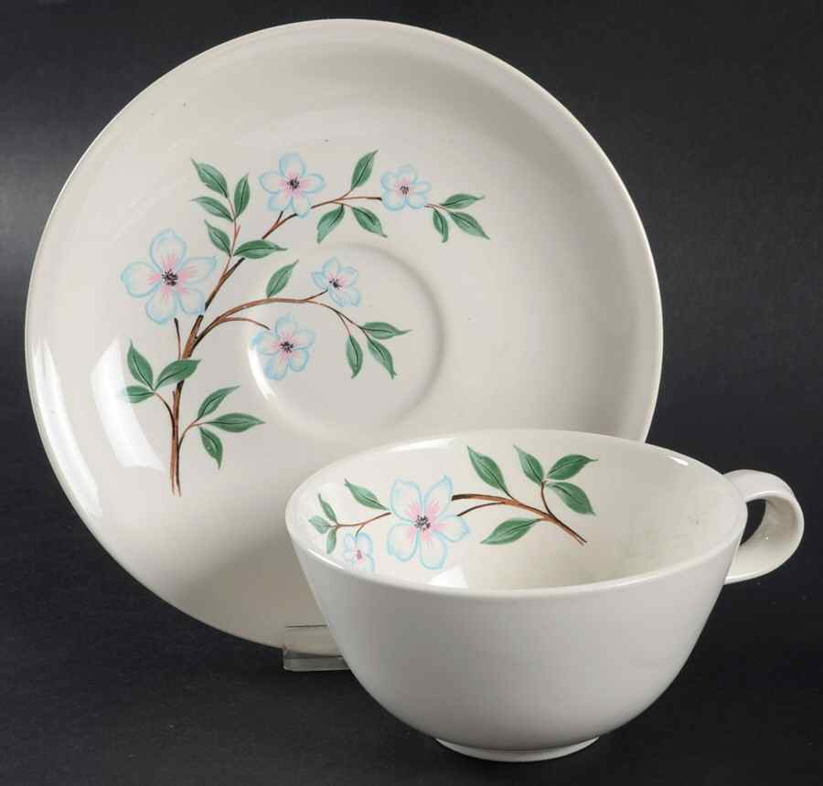 HLC570 Flat Cup & Saucer Set by Homer Laughlin -1