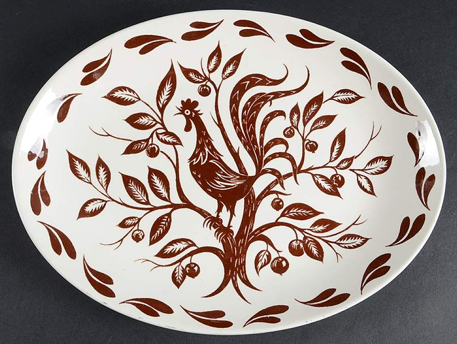Chanticleer 11" Oval Serving Platter by Homer Laughlin -1