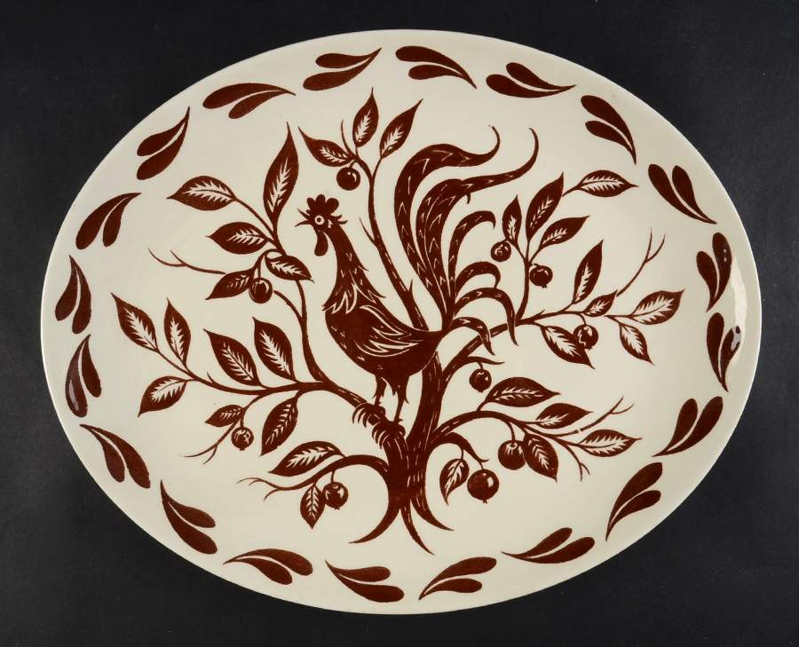 Chanticleer 13" Oval Serving Platter by Homer Laughlin -1