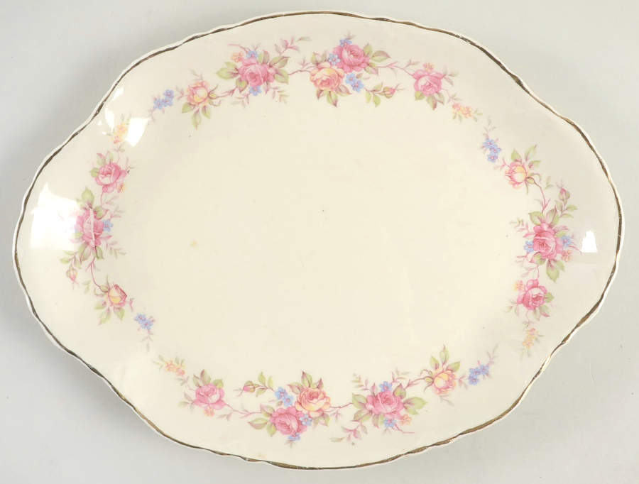 R1334 11" Oval Handled Platter by Homer Laughlin -1