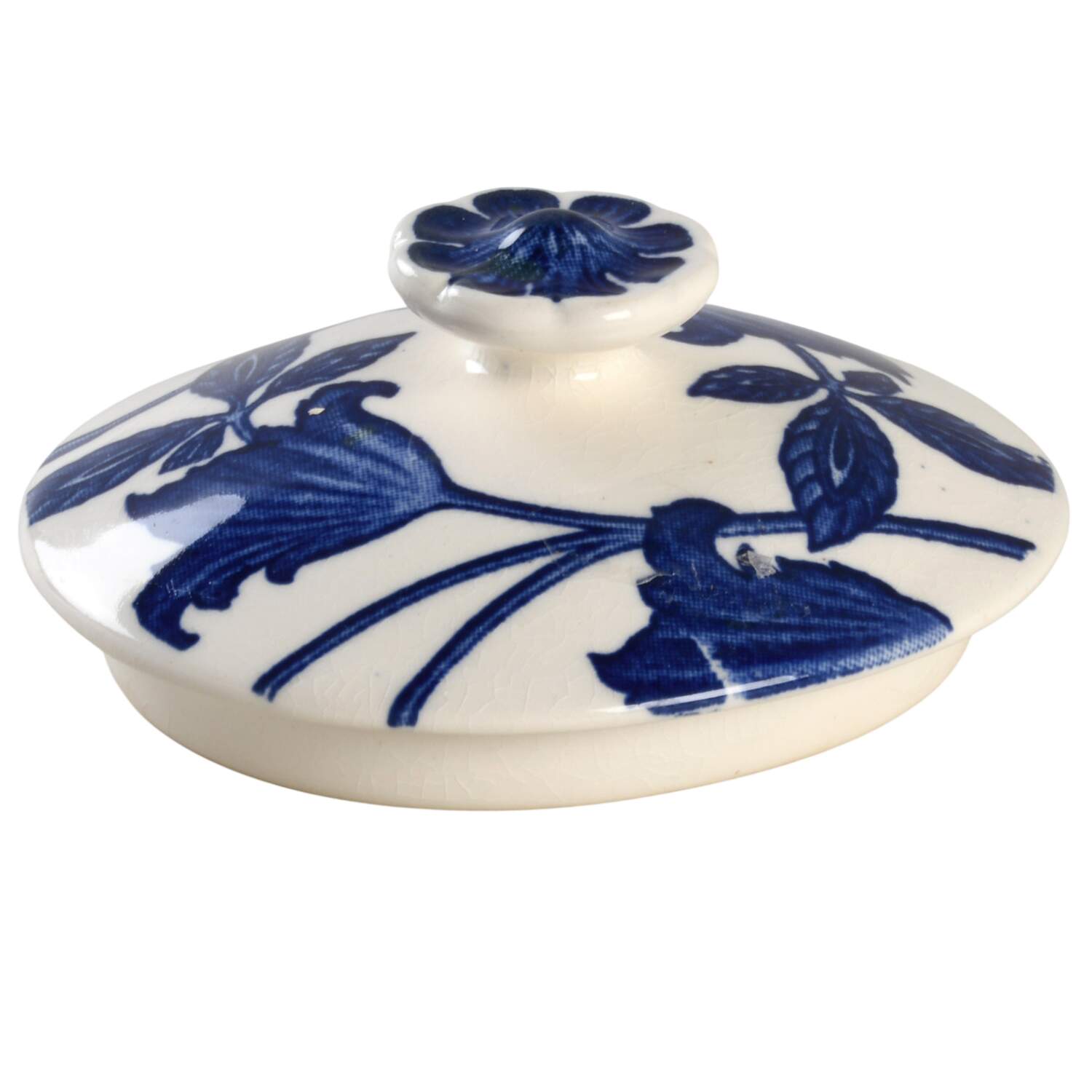 Blue Fantasy Lid for Sugar Bowl by Homer Laughlin -1