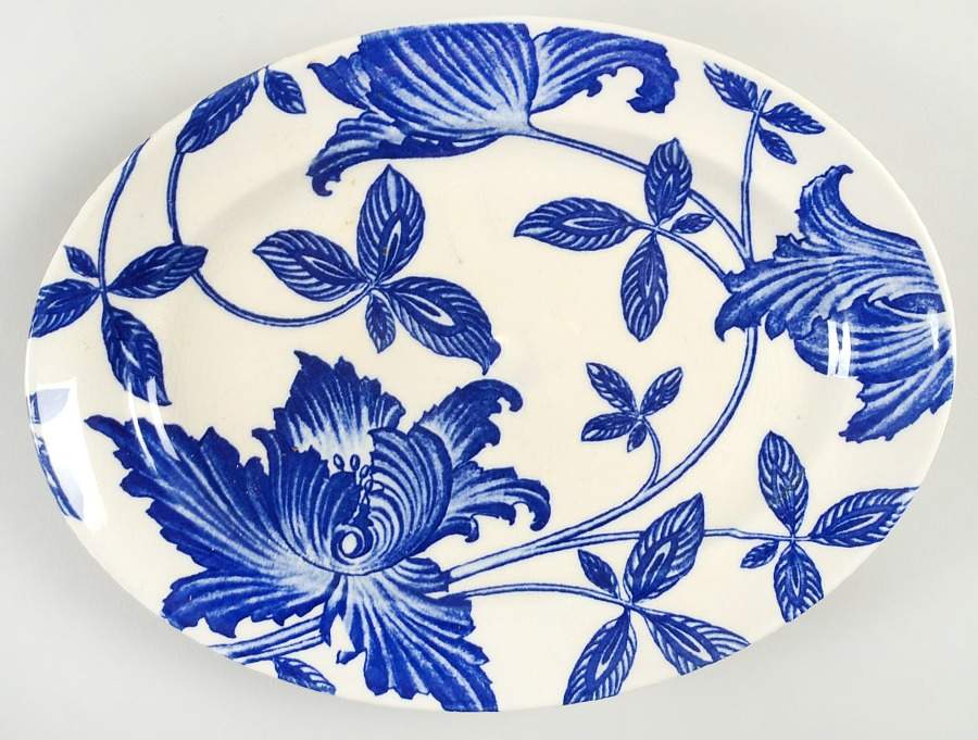 Blue Fantasy Relish/Gravy Underplate by Homer Laughlin -1