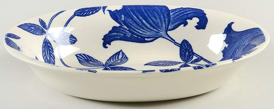 Blue Fantasy 9" Oval Vegetable Bowl by Homer Laughlin -1