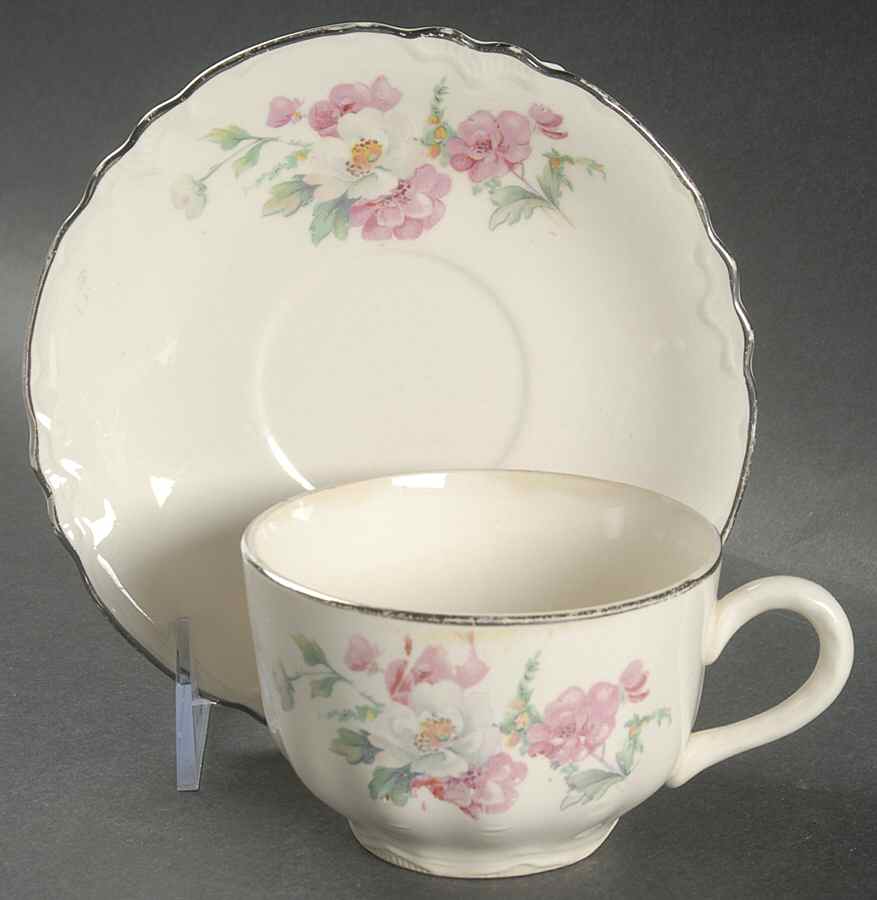 R3543 Flat Cup & Saucer Set by Homer Laughlin -1