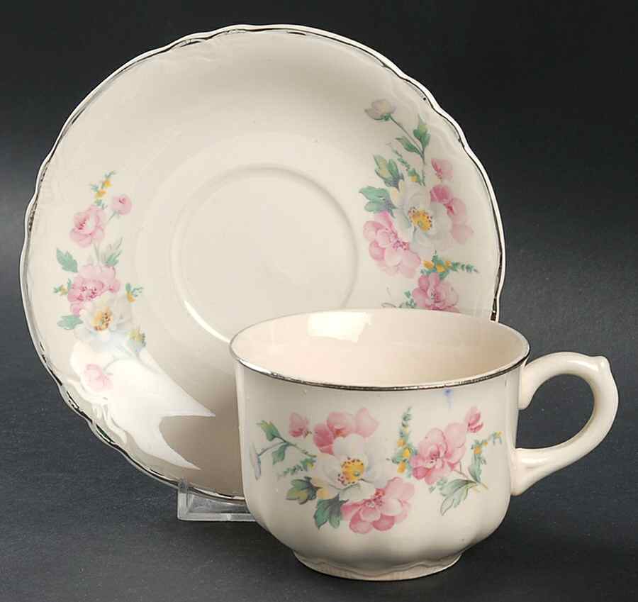 R3543 Flat Cup & Saucer Set by Homer Laughlin -1
