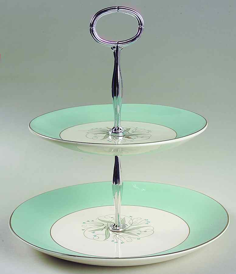 RY308 2 Tiered Serving Tray (Luncheon & Salad Plate) by Homer Laughlin -1
