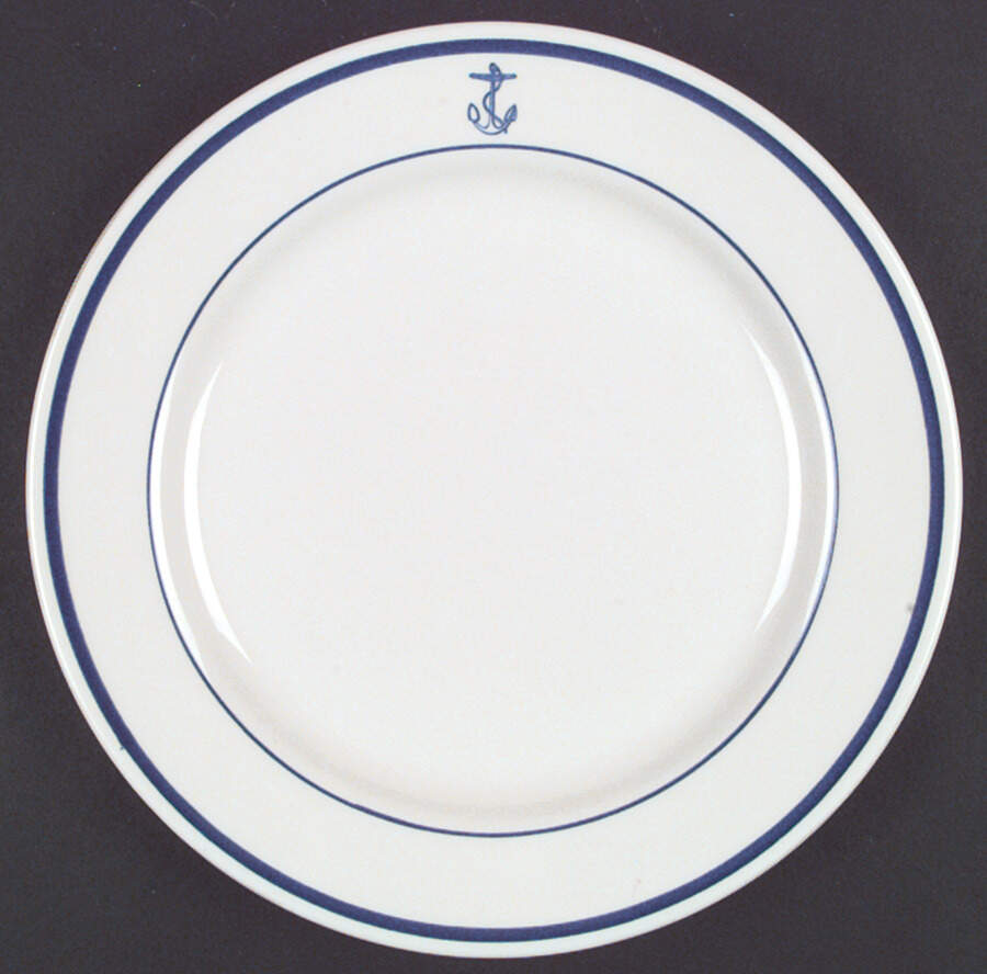 US Navy Mess Wardroom Officer Dinner Plate by Homer Laughlin -1