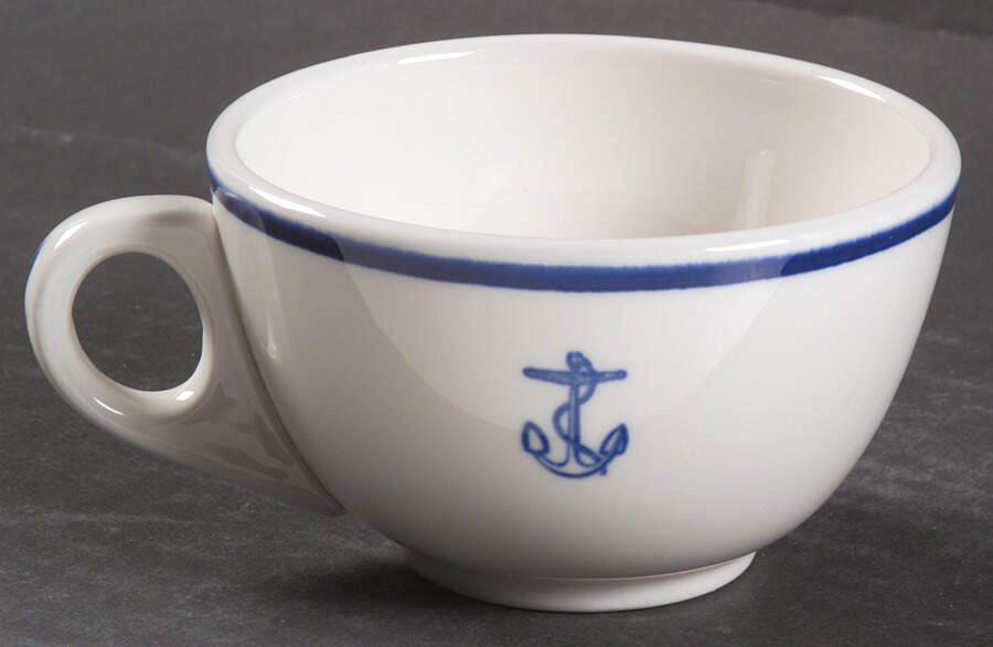 US Navy Mess Wardroom Officer Flat Cup by Homer Laughlin -1