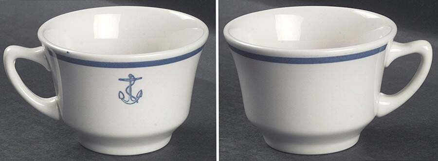 US Navy Mess Wardroom Officer Flat Cup by Homer Laughlin -1