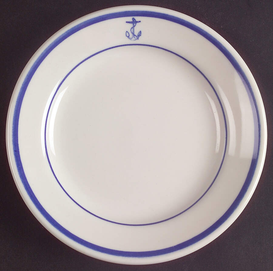 US Navy Mess Wardroom Officer Bread & Butter Plate by Homer Laughlin -1
