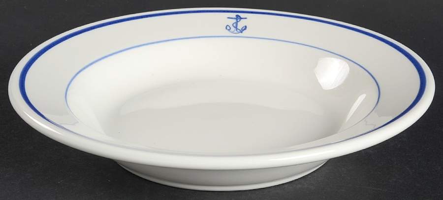US Navy Mess Wardroom Officer Large Rim Soup Bowl by Homer Laughlin -1