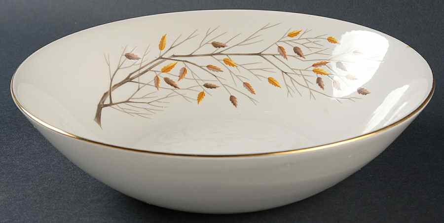 Autumn Song (Gold) 8" Round Vegetable Bowl by Homer Laughlin -1