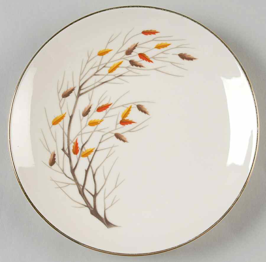 Autumn Song (Gold) Bread & Butter Plate by Homer Laughlin -1