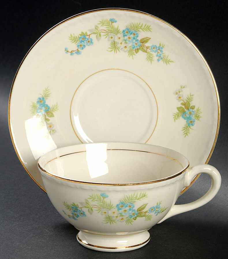 G3381 Footed Cup & Saucer Set by Homer Laughlin -1