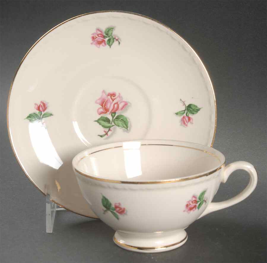 G3528 Footed Cup & Saucer Set by Homer Laughlin -1
