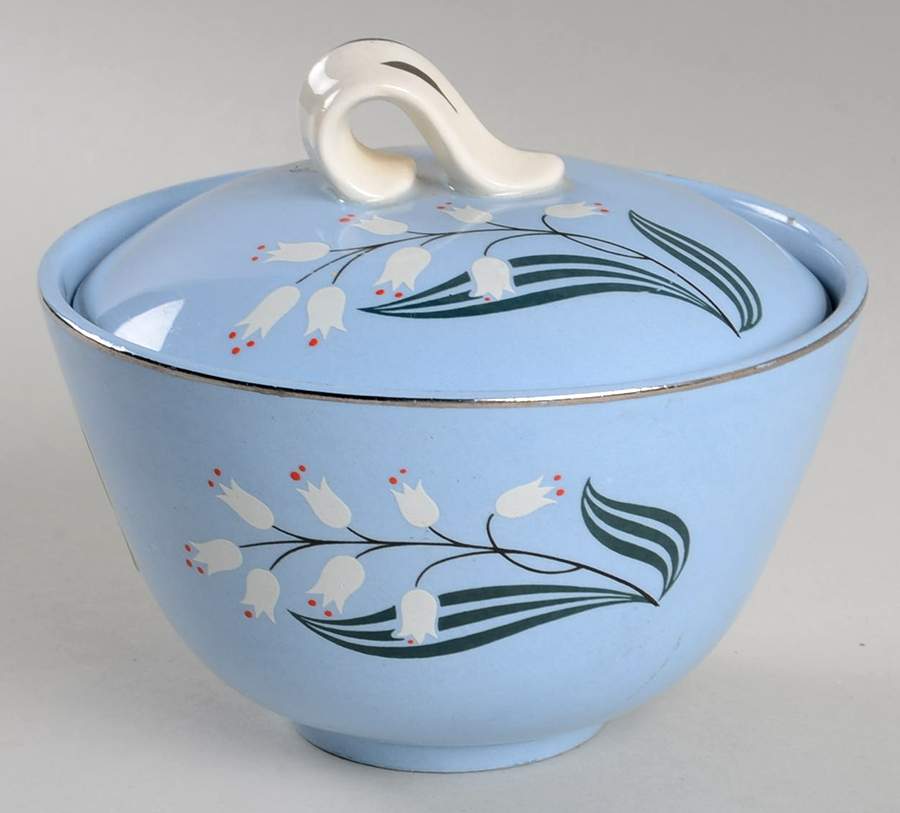 Blue Mist Sugar Bowl & Lid by Homer Laughlin -1