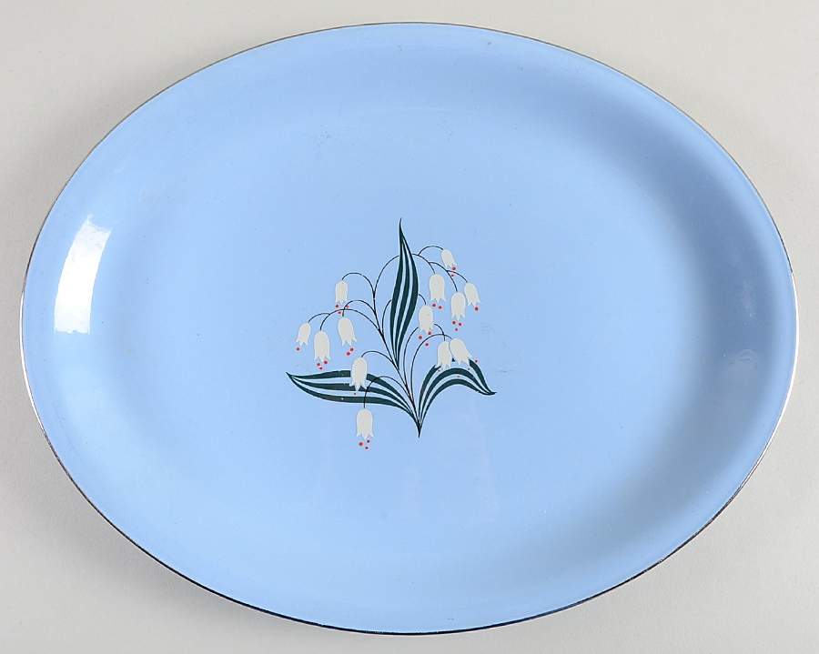 Blue Mist 13" Oval Serving Platter by Homer Laughlin -1