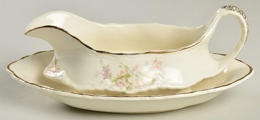 Jean Gravy Boat & Underplate/Relish by Homer Laughlin -1