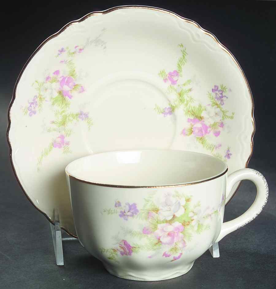 Jean Flat Cup & Saucer Set by Homer Laughlin -1
