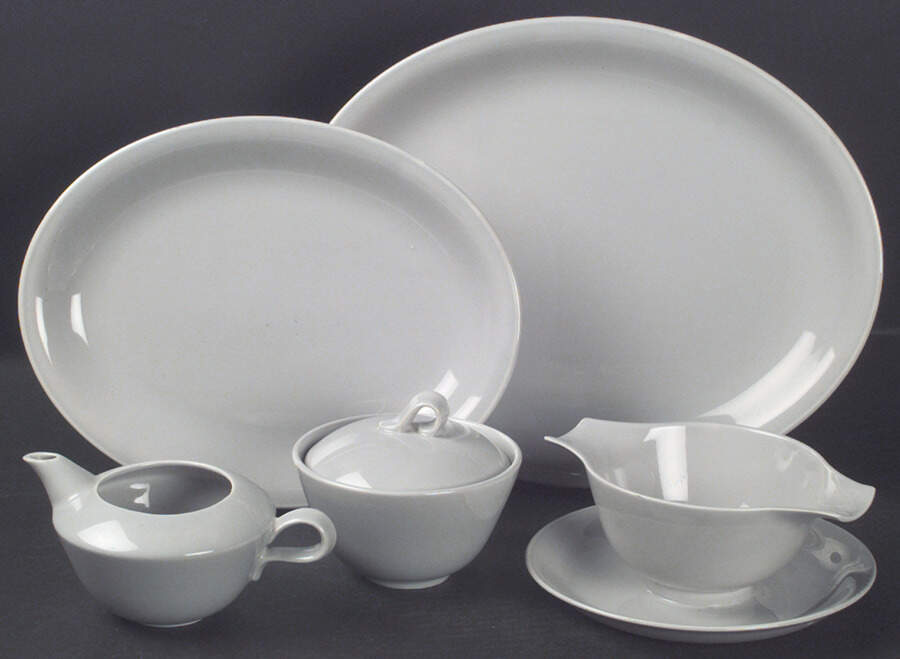 Jubilee Mist Grey 11" Oval Serving Platter by Homer Laughlin -1