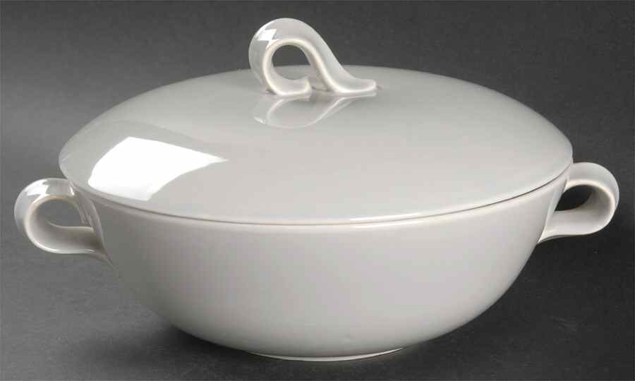 Jubilee Mist Grey Round Covered Vegetable by Homer Laughlin -1