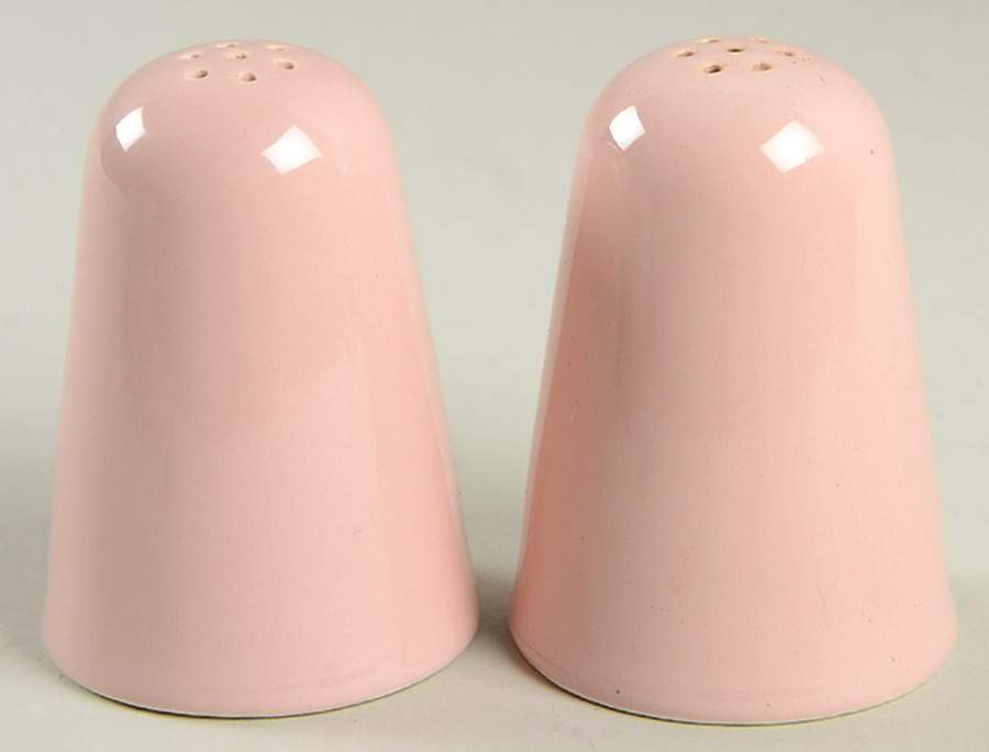 Jubilee Shell Pink Salt & Pepper Set by Homer Laughlin -1