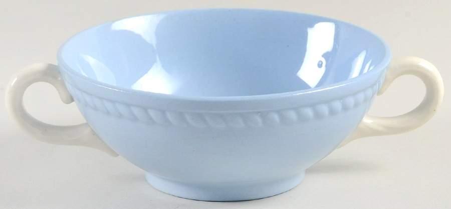 Kraft Blue Footed Cream Soup Bowl by Homer Laughlin -1
