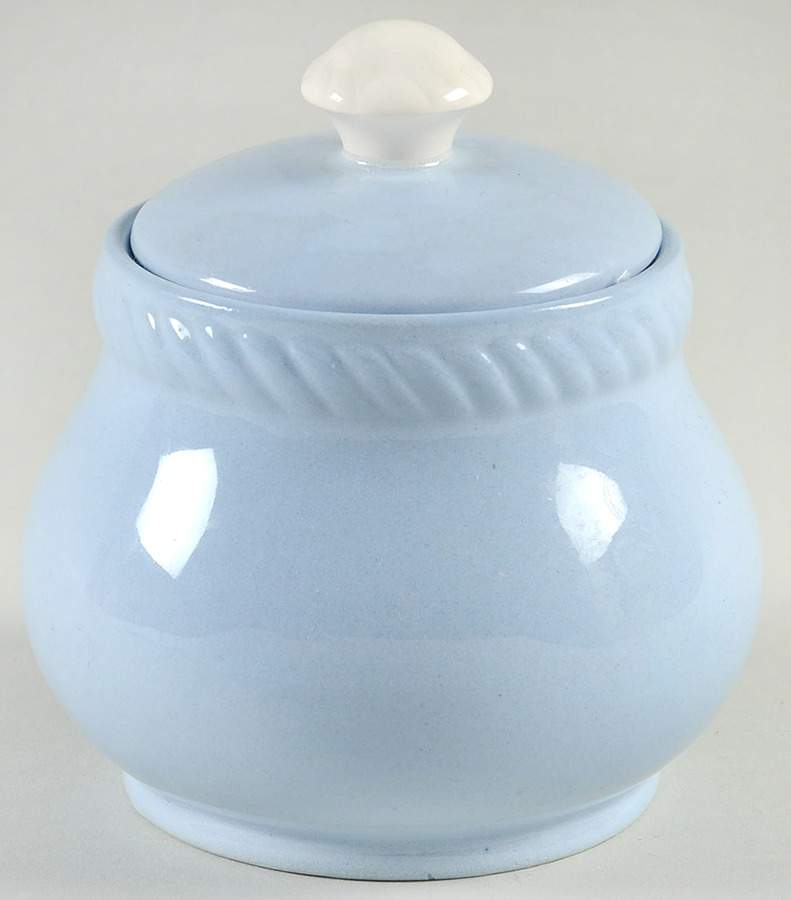 Kraft Blue Sugar Bowl & Lid by Homer Laughlin -1