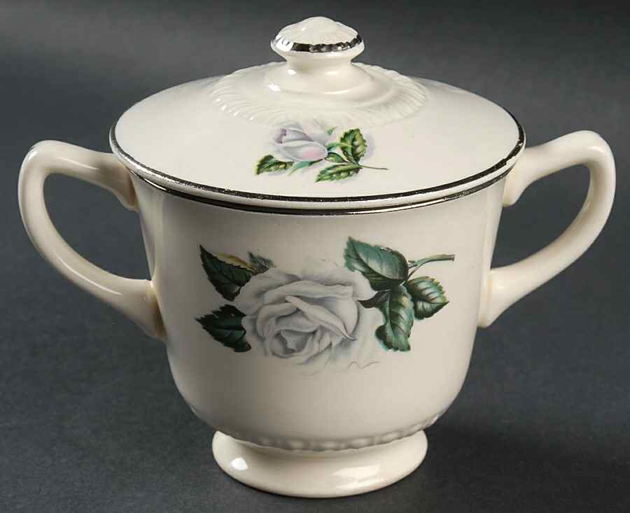 Windsor Rose Sugar Bowl & Lid by Homer Laughlin -1