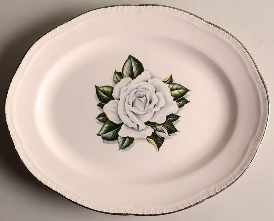 Windsor Rose 11" Oval Serving Platter by Homer Laughlin -1