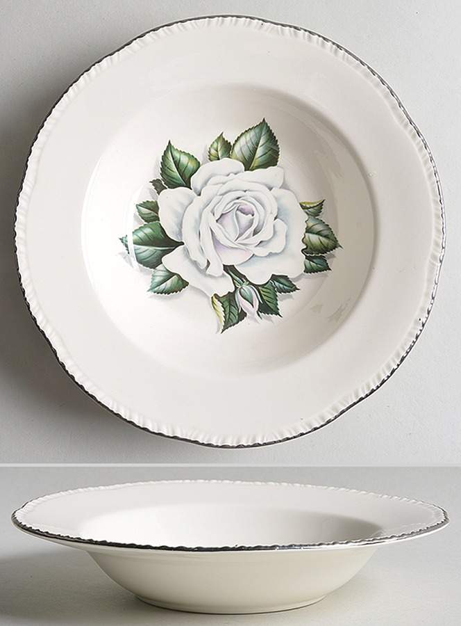Windsor Rose Rim Soup Bowl by Homer Laughlin -1