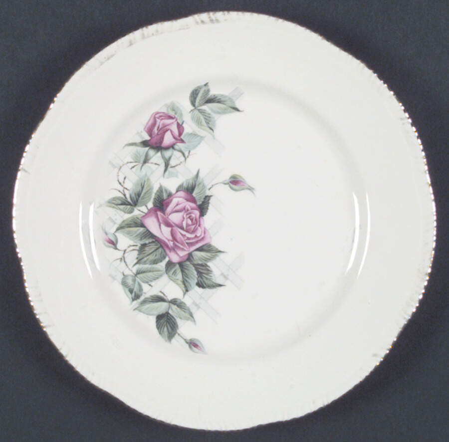 Lattice Rose Dinner Plate by Homer Laughlin -1