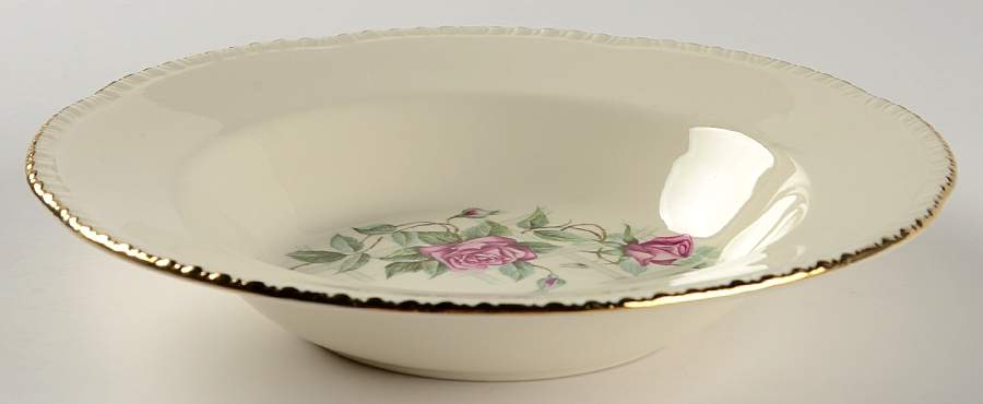 Lattice Rose Rim Soup Bowl by Homer Laughlin -1