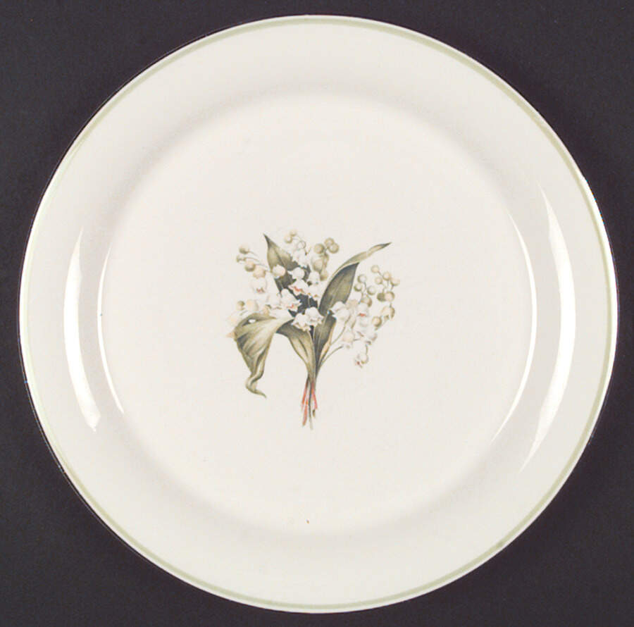 Lily of The Valley (Platinum Trim) Dinner Plate by Homer Laughlin -1