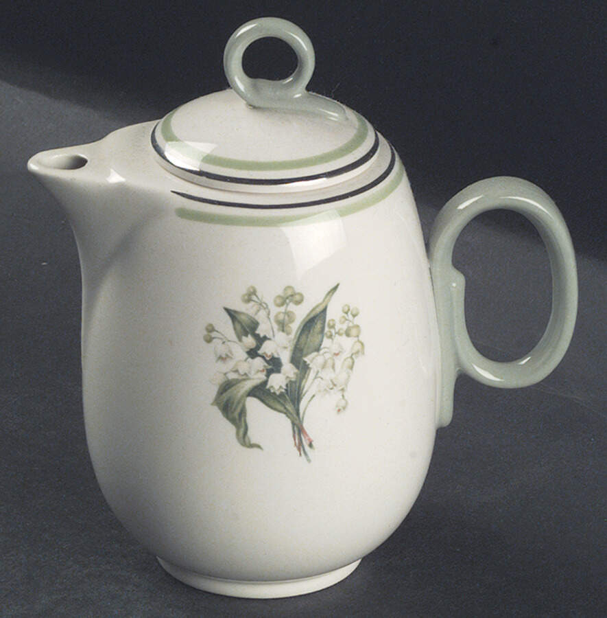 Lily of The Valley (Platinum Trim) Mini Coffee Pot & Lid by Homer Laughlin -1