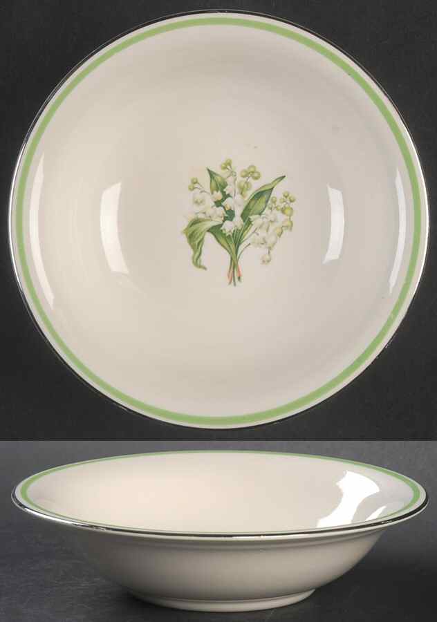 Lily of The Valley (Platinum Trim) Fruit/Dessert (Sauce) Bowl by Homer Laughlin -1