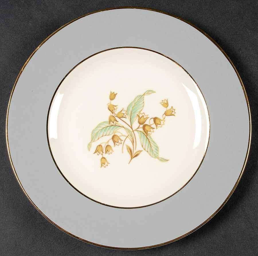 Lily of The Valley (Gold Trim) Bread & Butter Plate by Homer Laughlin -1