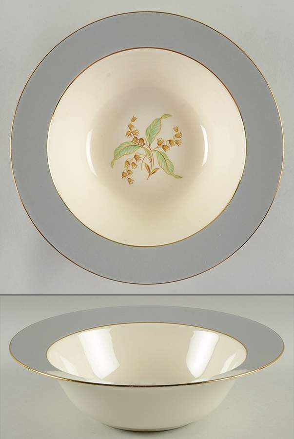 Lily of The Valley (Gold Trim) 9" Round Vegetable Bowl by Homer Laughlin -1