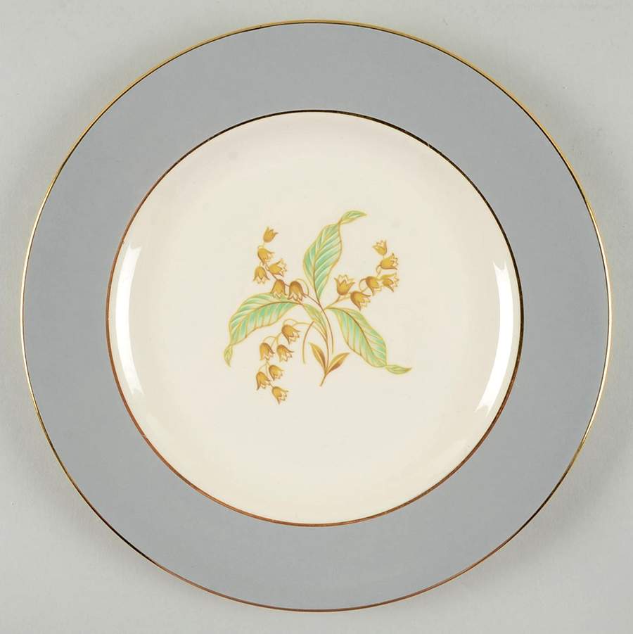 Lily of The Valley (Gold Trim) Luncheon Plate by Homer Laughlin -1