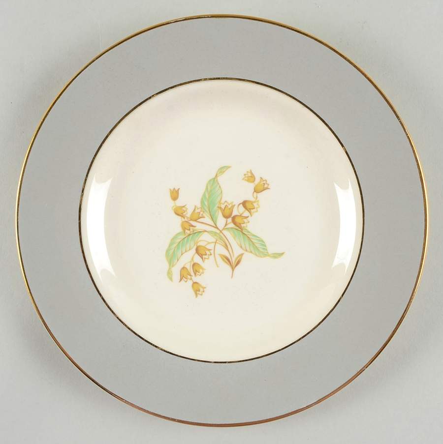 Lily of The Valley (Gold Trim) Dessert/Pie Plate by Homer Laughlin -1