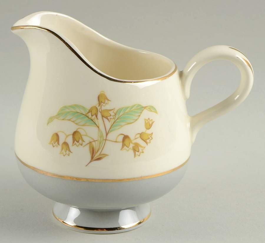 Lily of The Valley (Gold Trim) Creamer by Homer Laughlin -1