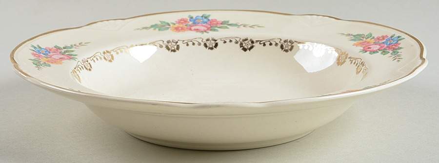 M201 (Gold Trim) Rim Soup Bowl by Homer Laughlin -1