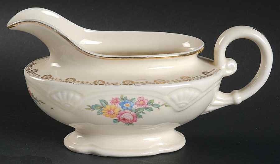 M201 (Gold Trim) Gravy Boat by Homer Laughlin -1